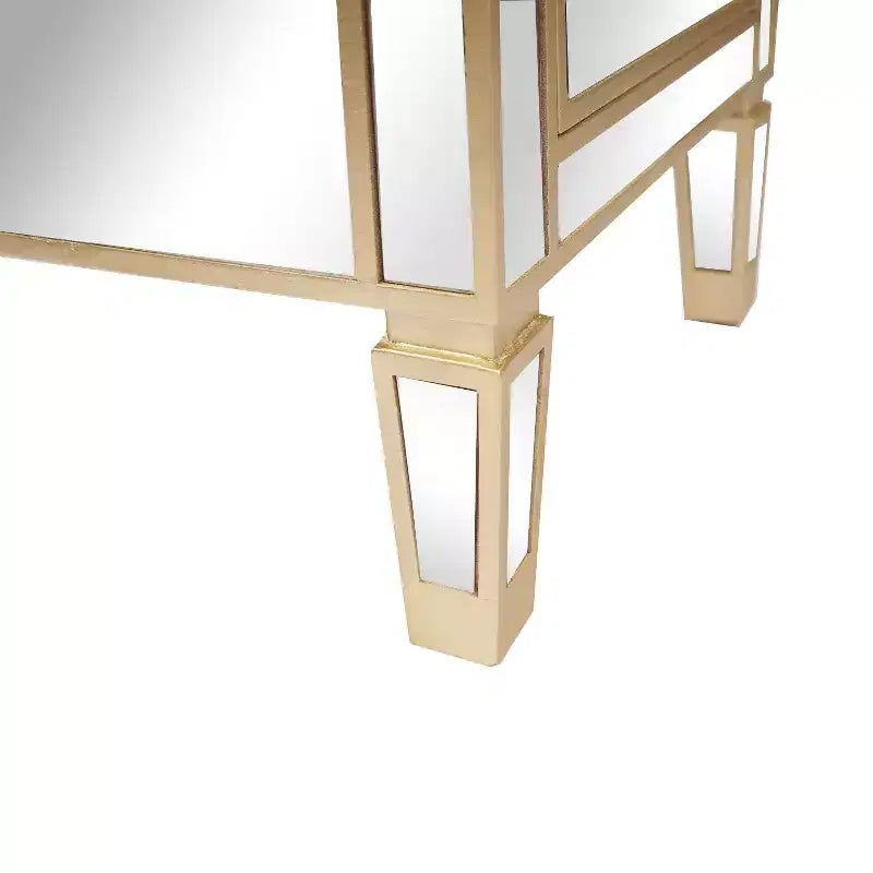 Comodino a specchio a 2 cassetti con struttura in MDF