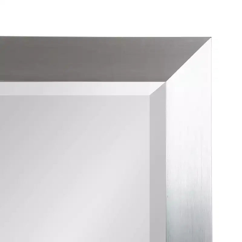 Specchio da bagno rettangolare con cornice in nichel spazzolato