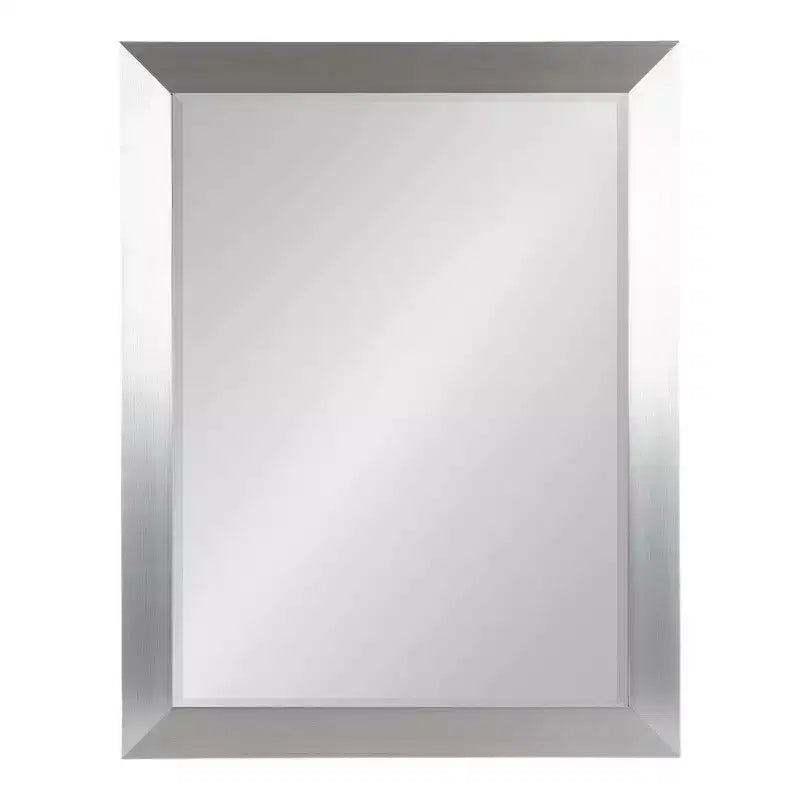 Specchio da bagno rettangolare con cornice in nichel spazzolato