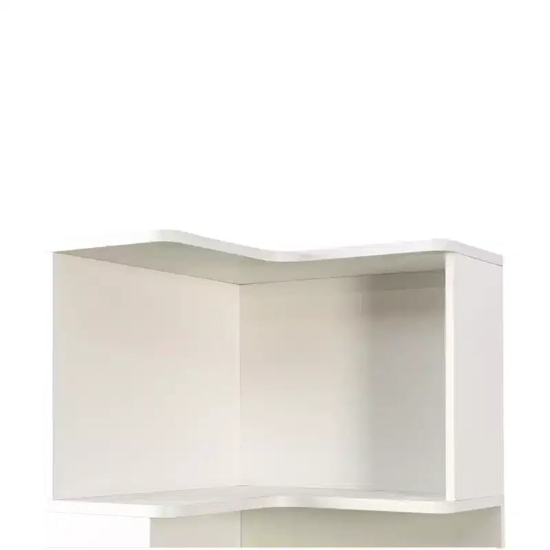 Libreria ad angolo a 5 ripiani a forma di L, organizzatore portaoggetti autoportante per soggiorno e ufficio