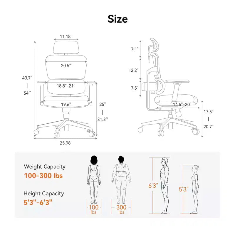 Sedia da ufficio ergonomica con supporto lombare adattivo e braccioli ribaltabili 3D