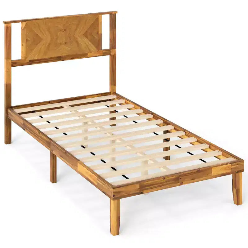Costway Twin/Full/Queen Size Bed Frame with Headboard Under-Bed Space No Box Spring Needed