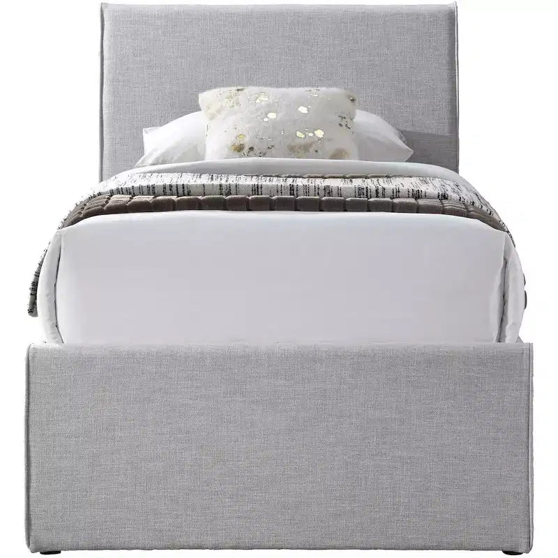 Letto estraibile doppio in tessuto effetto lino