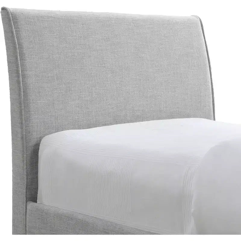 Letto estraibile doppio in tessuto effetto lino