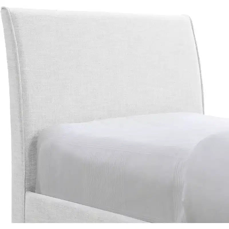Letto estraibile doppio in tessuto effetto lino