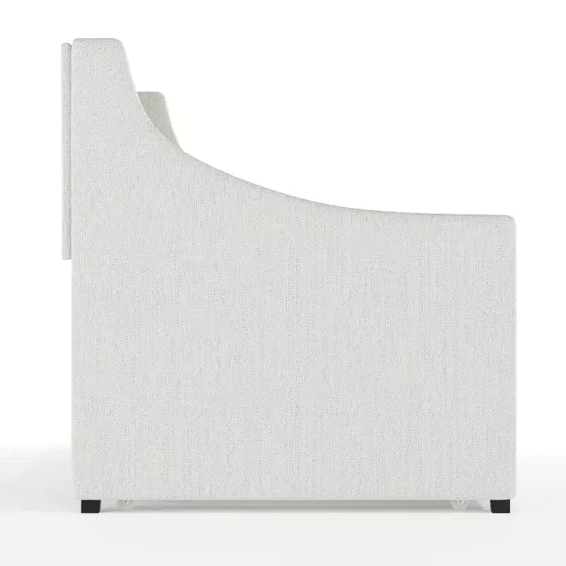 Daybed singolo con letto estraibile – Rivestimento in finta lino color ecrù