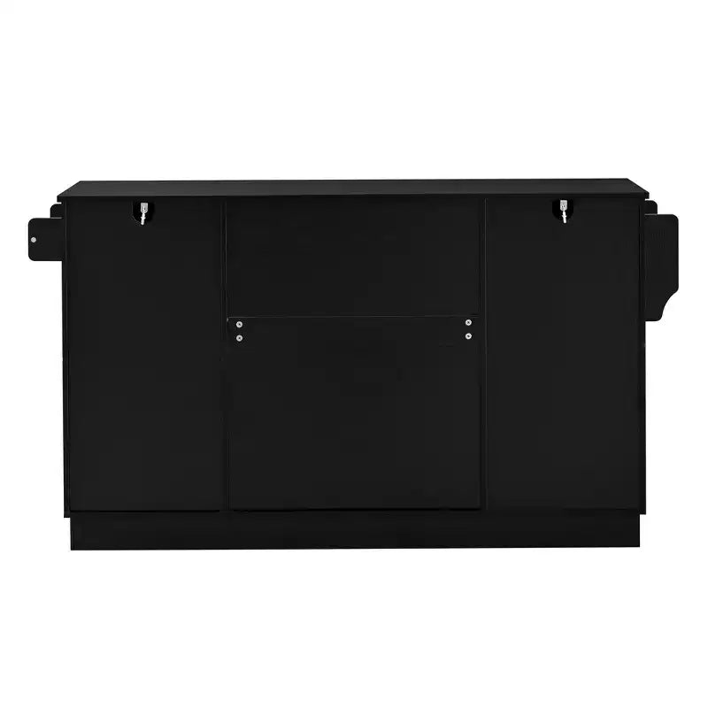 Madia Credenza con 4 Ante, Cassetto, Ripiani Regolabili e Portaspezie Laterali per Cucina e Sala da Pranzo