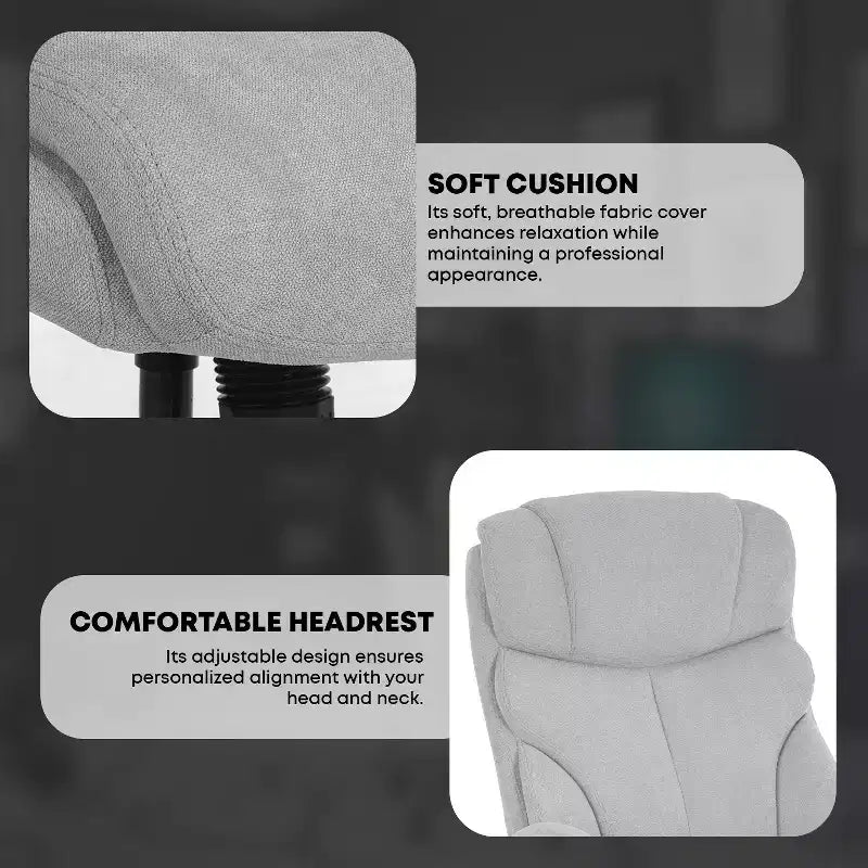 Sedia da ufficio a schienale alto per persone robuste e alte – Supporto lombare, altezza regolabile, girevole a 360°