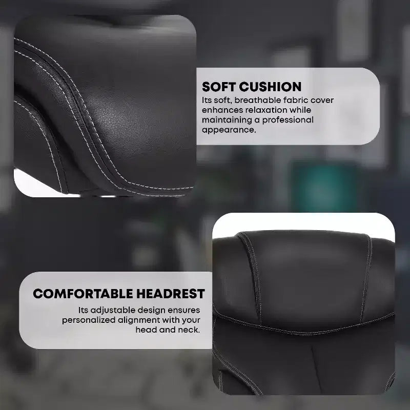 Sedia da ufficio a schienale alto per persone robuste e alte – Supporto lombare, altezza regolabile, girevole a 360°