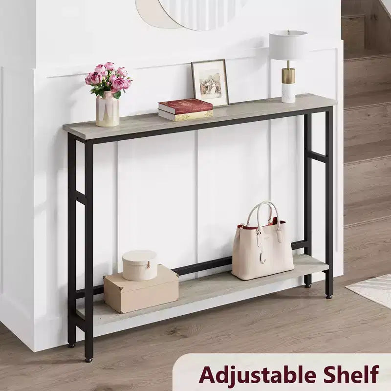 Console stretta con ripiano regolabile