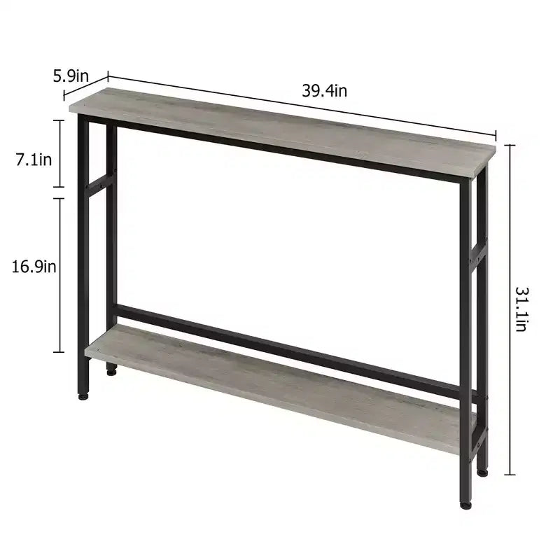 Console stretta con ripiano regolabile