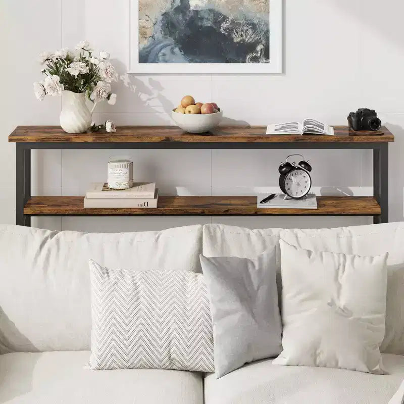 Console stretta con ripiano regolabile