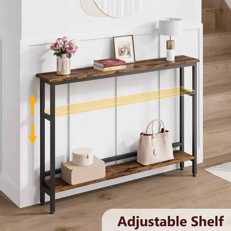 Console stretta con ripiano regolabile