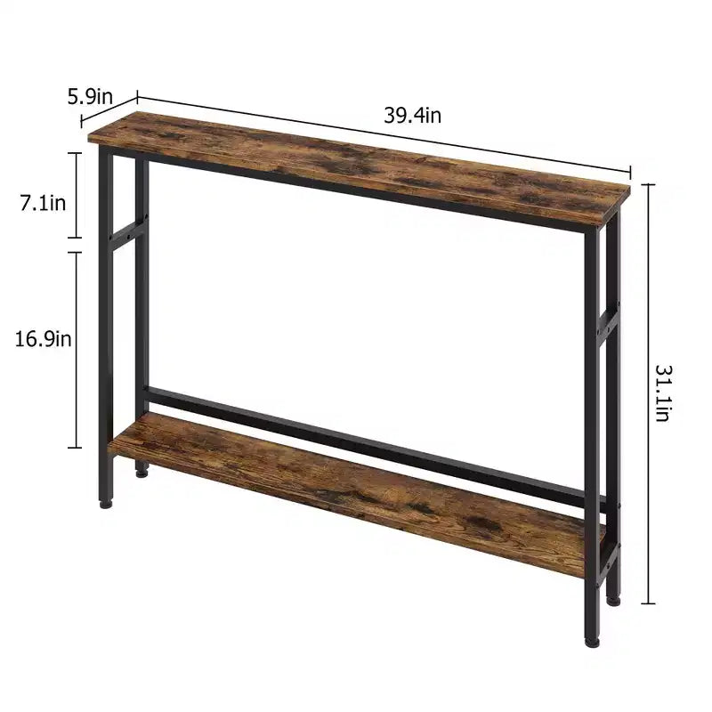 Console stretta con ripiano regolabile