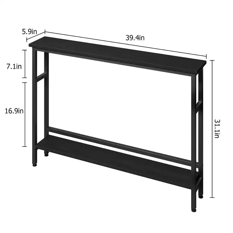 Console stretta con ripiano regolabile