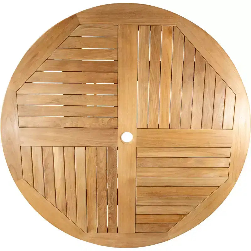 Tavolo da pranzo rotondo in teak per esterni da 47" - Beige