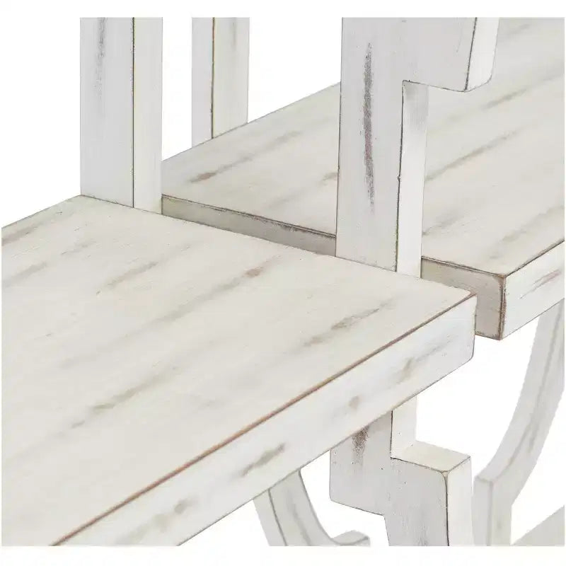 Consolle Rettangolare Antica Bianca Stile Farmhouse 64 x 15 con Scaffale