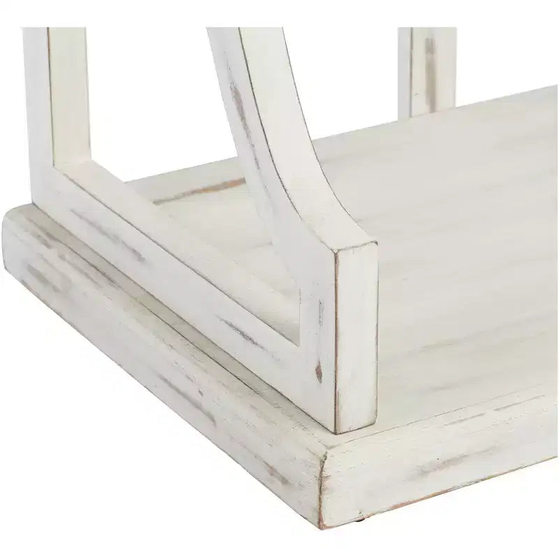 Consolle Rettangolare Antica Bianca Stile Farmhouse 64 x 15 con Scaffale