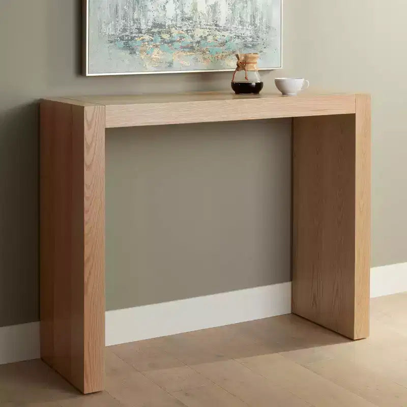 Tavolo da bar moderno minimalista rettangolare – Finitura rovere lucido, 127 cm L x 45,7 cm P x 101,6 cm A, marrone naturale