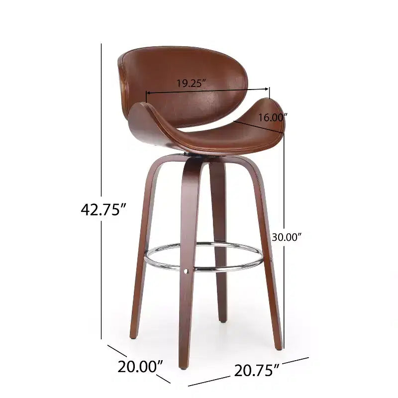 Sgabello da bar girevole in similpelle stile Mid-Century Modern