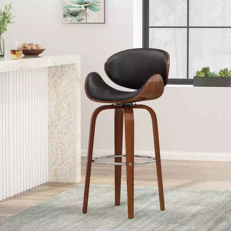 Sgabello da bar girevole in similpelle stile Mid-Century Modern