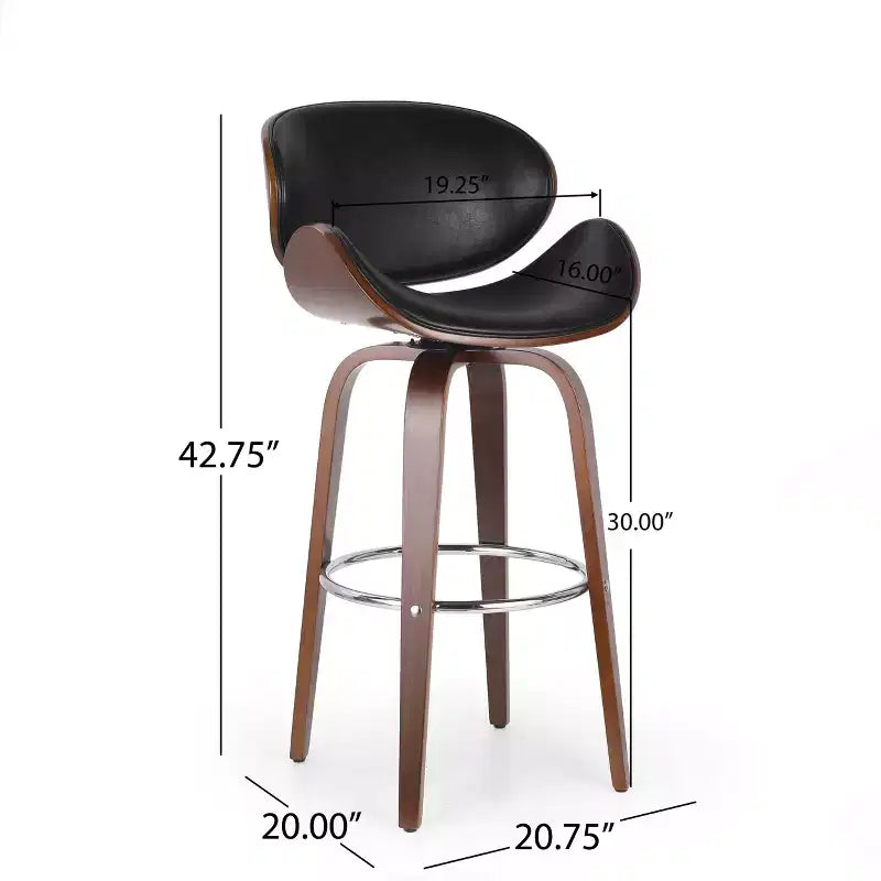 Sgabello da bar girevole in similpelle stile Mid-Century Modern