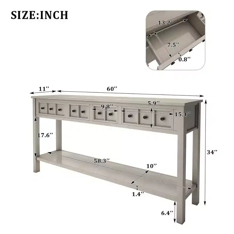Consolle da ingresso con cassetti e ripiano inferiore